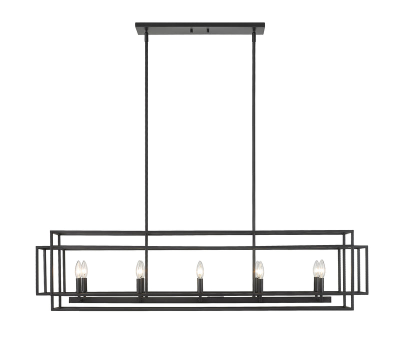 Linear Chandelier Z-Lite 454-54L-MB Matte Black Titania 10 Light Linear Chandelier Z-Lite