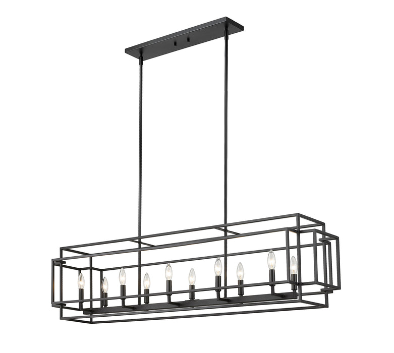 Linear Chandelier Z-Lite 454-54L-MB Matte Black Titania 10 Light Linear Chandelier Z-Lite