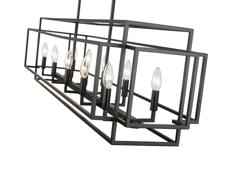 Linear Chandelier Z-Lite 454-54L-MB Matte Black Titania 10 Light Linear Chandelier Z-Lite