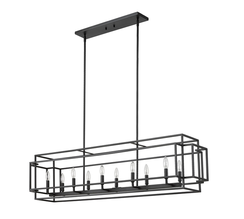 Linear Chandelier Z-Lite 454-54L-MB Matte Black Titania 10 Light Linear Chandelier Z-Lite