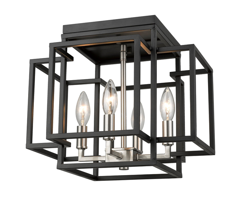 Flush Mount Z-Lite 454F-BK-BN Black + Brushed Nickel Titania 4 Light Flush Mount Z-Lite