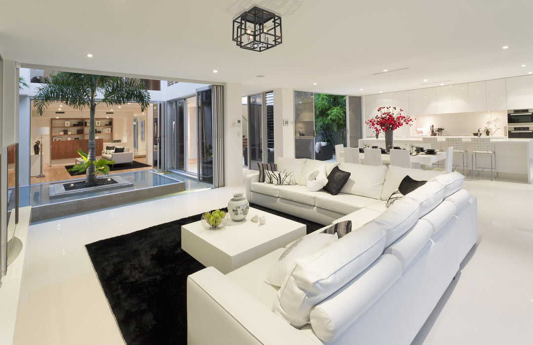 Flush Mount Z-Lite 454F-BK-CH Black + Chrome Titania 4 Light Flush Mount Z-Lite