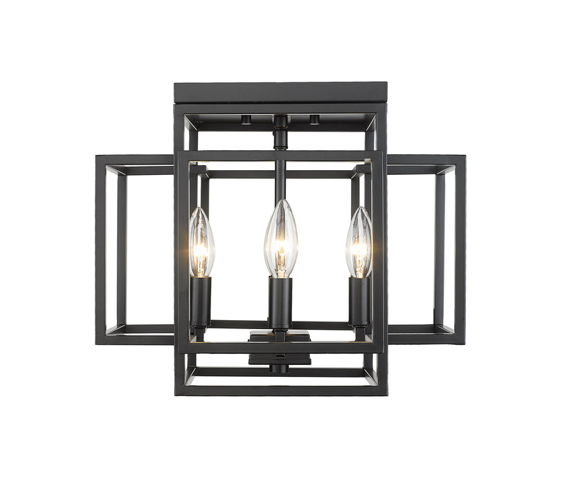 Flush Mount Z-Lite 454F-MB Matte Black Titania 4 Light Flush Mount Z-Lite