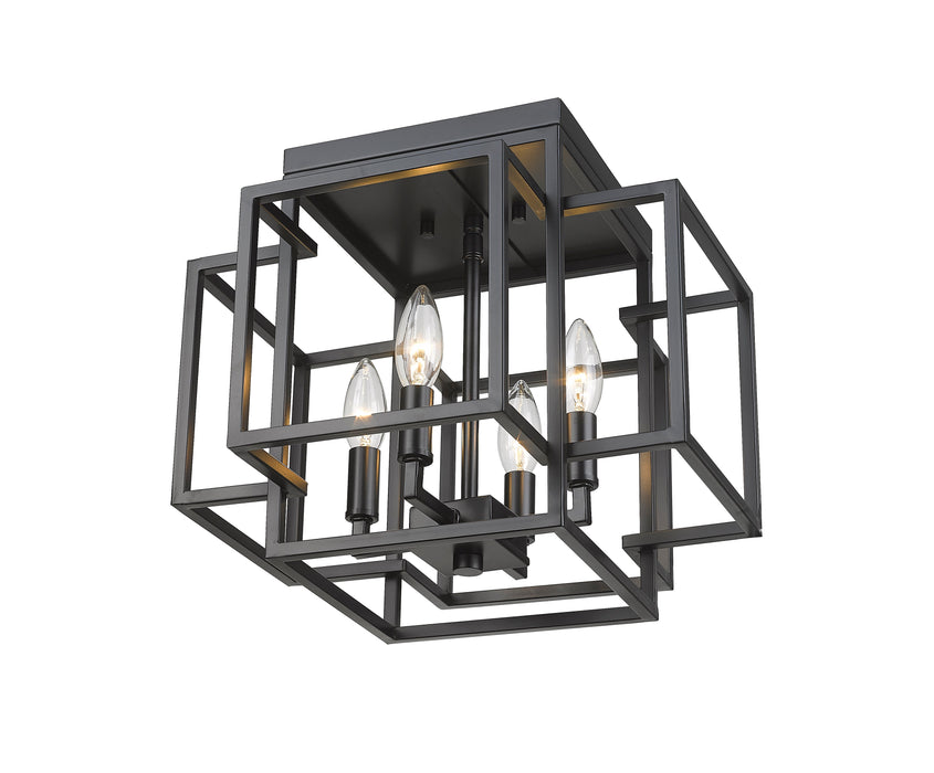 Flush Mount Z-Lite 454F-MB Matte Black Titania 4 Light Flush Mount Z-Lite