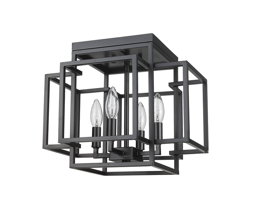 Flush Mount Z-Lite 454F-MB Matte Black Titania 4 Light Flush Mount Z-Lite