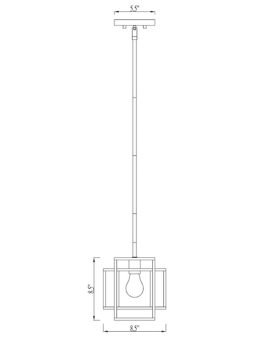 Pendant Z-Lite 454MP-BK-BN Black + Brushed Nickel Titania 1 Light Pendant Z-Lite
