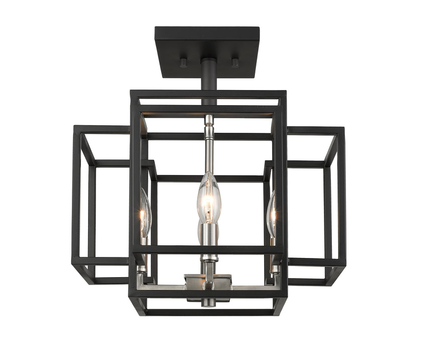 Semi Flush Mount Z-Lite 454SF-BK-BN Black + Brushed Nickel Titania 4 Light Semi Flush Mount Z-Lite