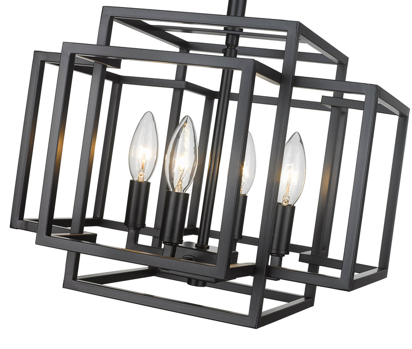 Semi Flush Mount Z-Lite 454SF-MB Matte Black Titania 4 Light Semi Flush Mount Z-Lite