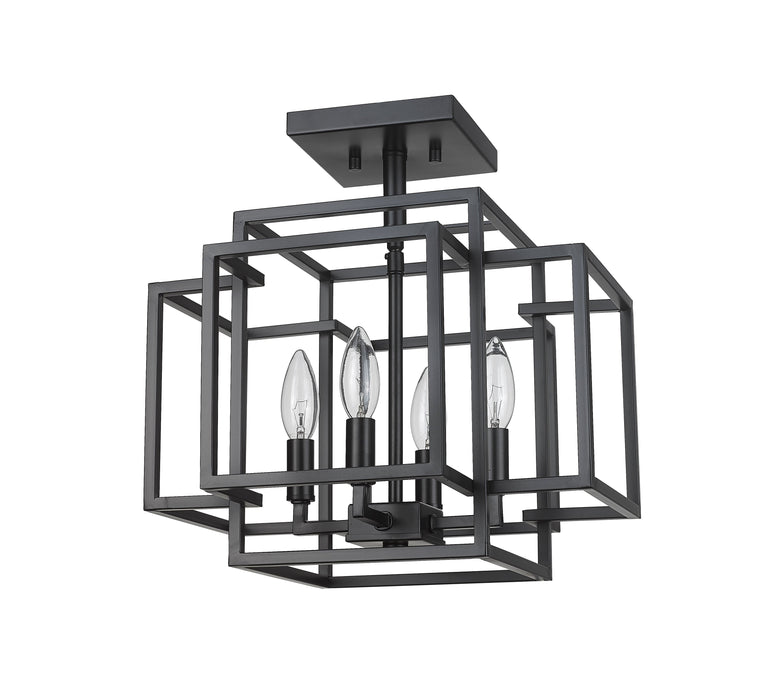 Semi Flush Mount Z-Lite 454SF-MB Matte Black Titania 4 Light Semi Flush Mount Z-Lite