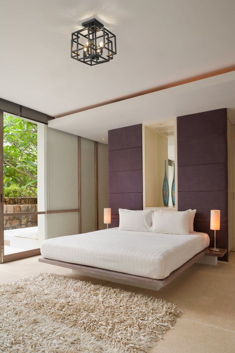 Semi Flush Mount Z-Lite 454SF-MB Matte Black Titania 4 Light Semi Flush Mount Z-Lite