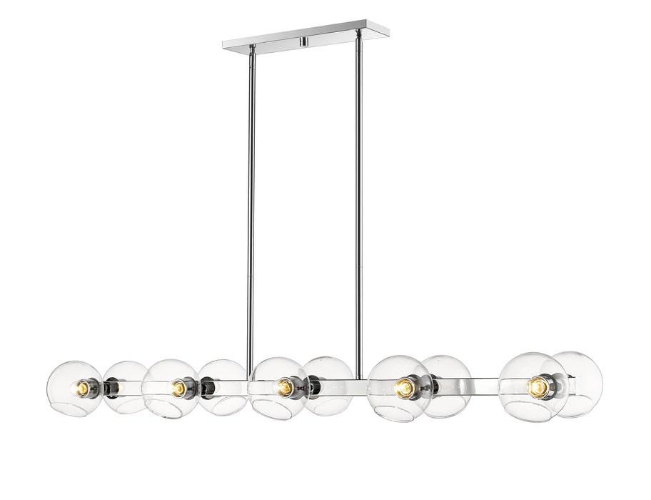Linear Chandelier Z-Lite 455-10L-CH Chrome Marquee 10 Light Linear Chandelier Z-Lite
