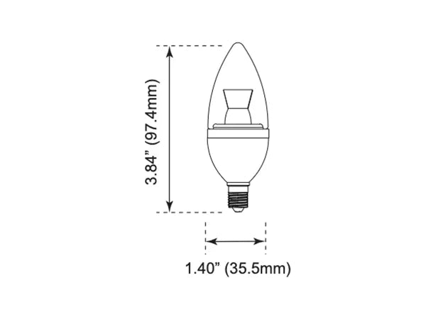 LED Candelabra Bulb NaturaLED 4563 LED4.5CAB/32L/E12/830 NaturaLED