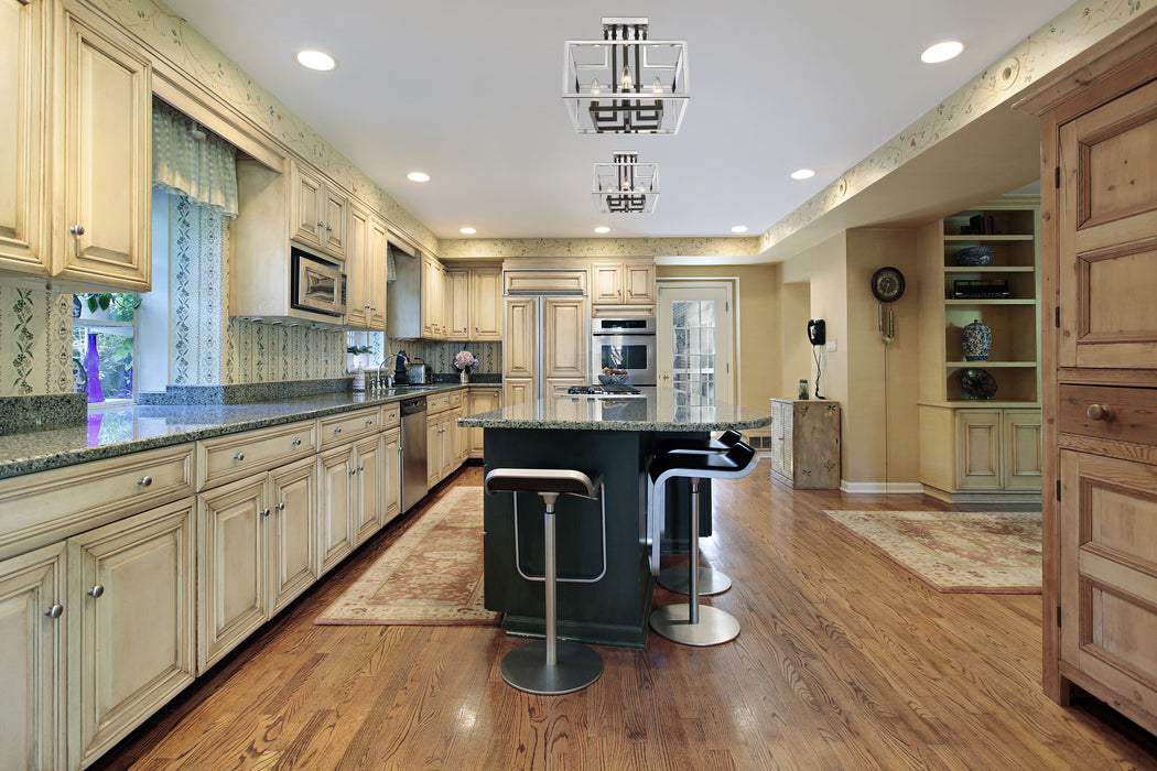 Semi Flush Mount Z-Lite 456SF-CH-BK Chrome + Matte Black Quadra 4 Light Semi Flush Mount Z-Lite