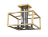 Semi Flush Mount Z-Lite 456SF-OBR-BRZ Olde Brass + Bronze Quadra 4 Light Semi Flush Mount Z-Lite