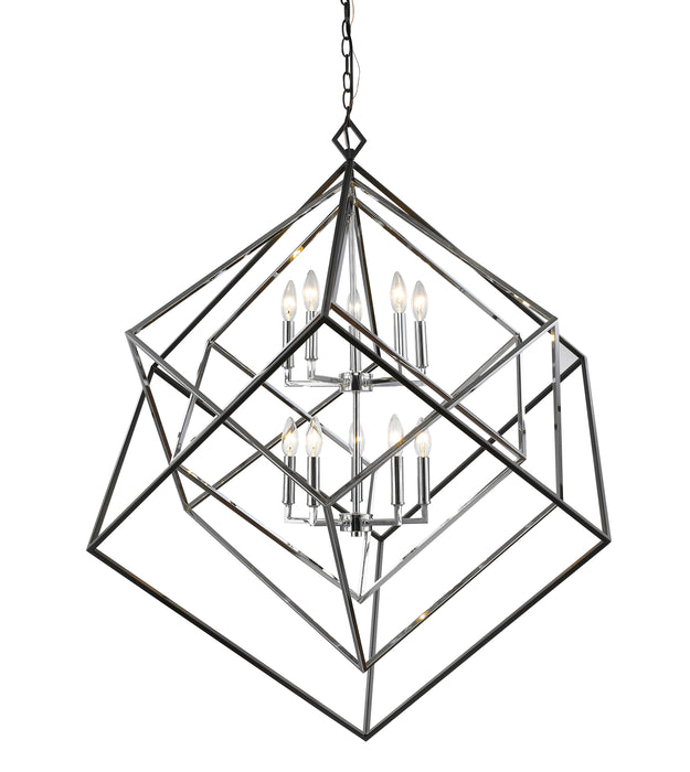Chandelier Z-Lite 457-10CH-MB Chrome + Matte Black Euclid 10 Light Chandelier Z-Lite