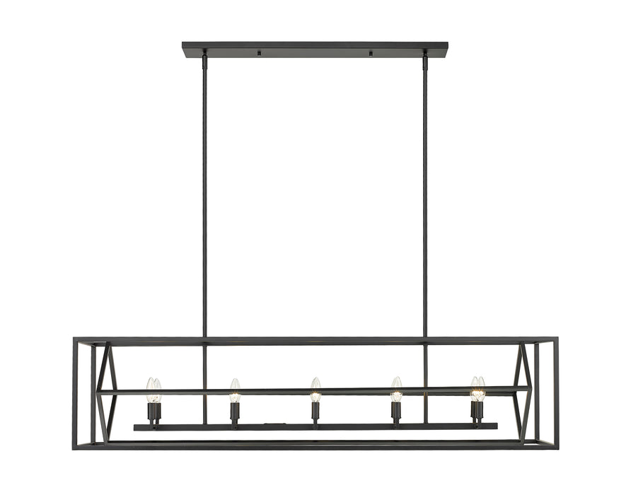 Linear Chandelier Z-Lite 457-10L-MB Matte Black Euclid 10 Light Linear Chandelier Z-Lite