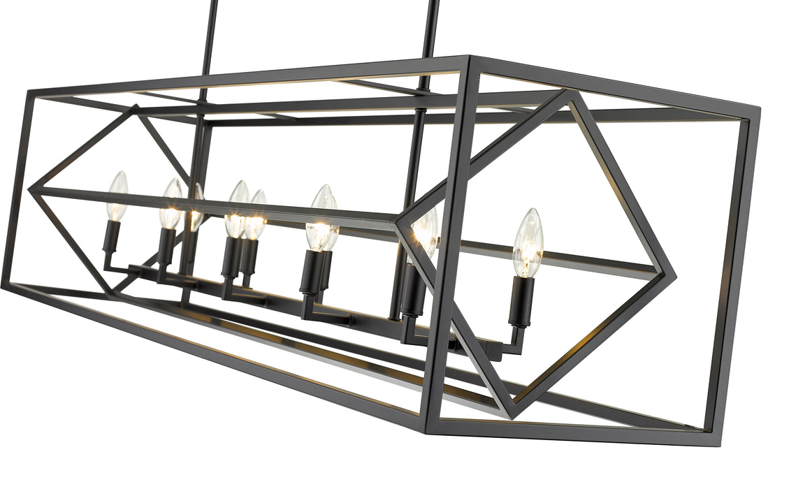 Linear Chandelier Z-Lite 457-10L-MB Matte Black Euclid 10 Light Linear Chandelier Z-Lite
