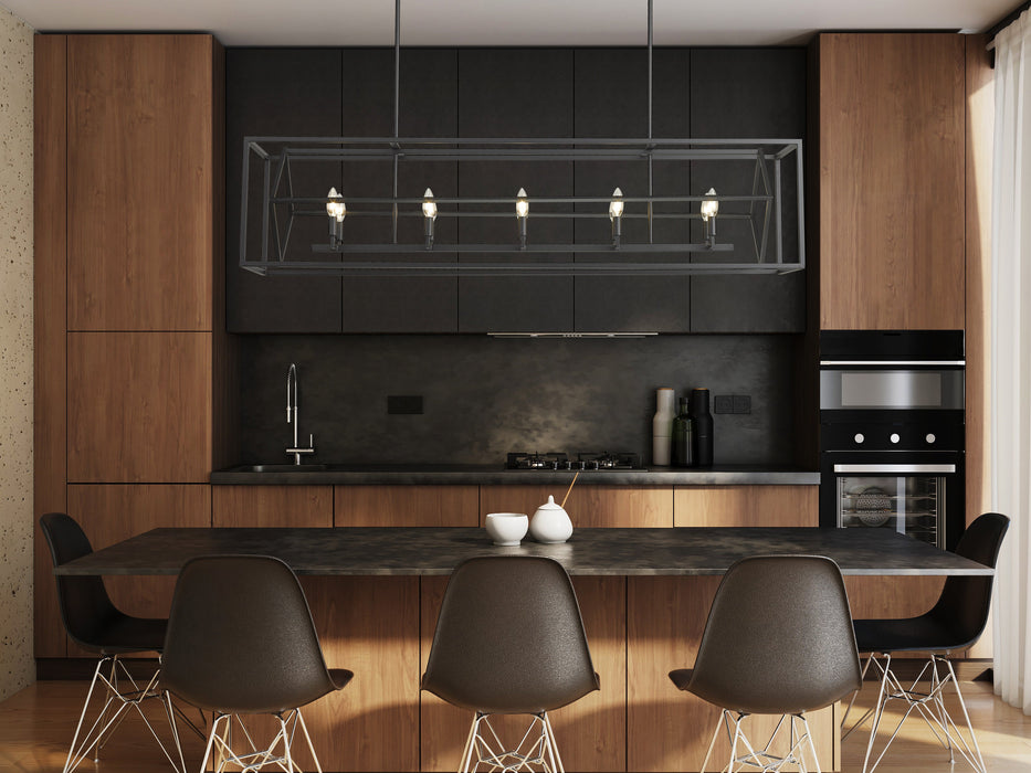 Linear Chandelier Z-Lite 457-10L-MB Matte Black Euclid 10 Light Linear Chandelier Z-Lite