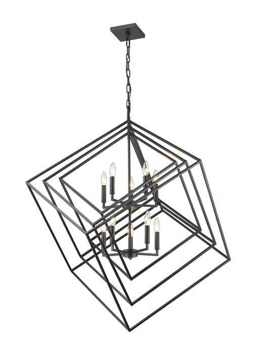 Chandelier Z-Lite 457-10MB Matte Black Euclid 10 Light Chandelier Z-Lite