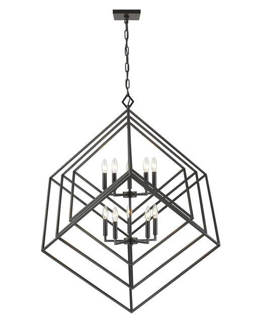 Chandelier Z-Lite 457-10MB Matte Black Euclid 10 Light Chandelier Z-Lite
