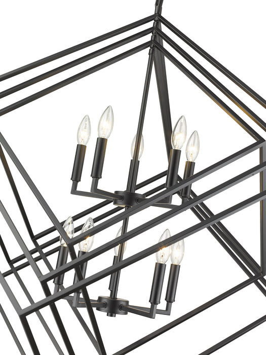 Chandelier Z-Lite 457-10MB Matte Black Euclid 10 Light Chandelier Z-Lite