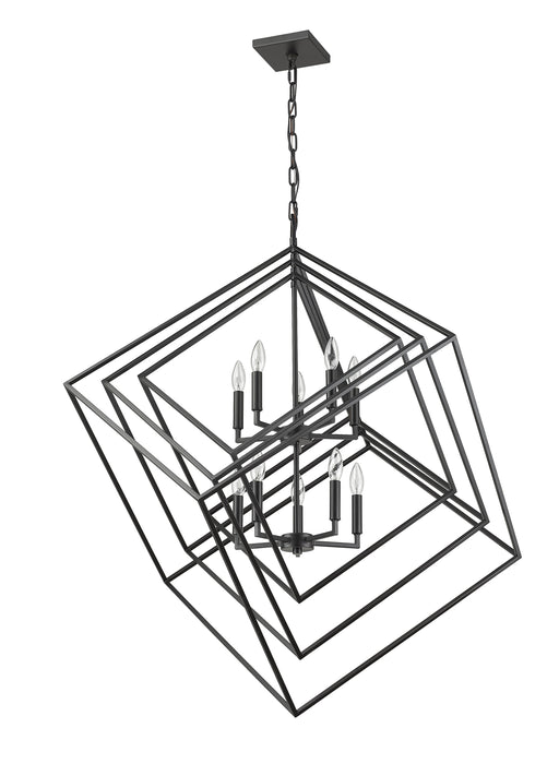 Chandelier Z-Lite 457-10MB Matte Black Euclid 10 Light Chandelier Z-Lite