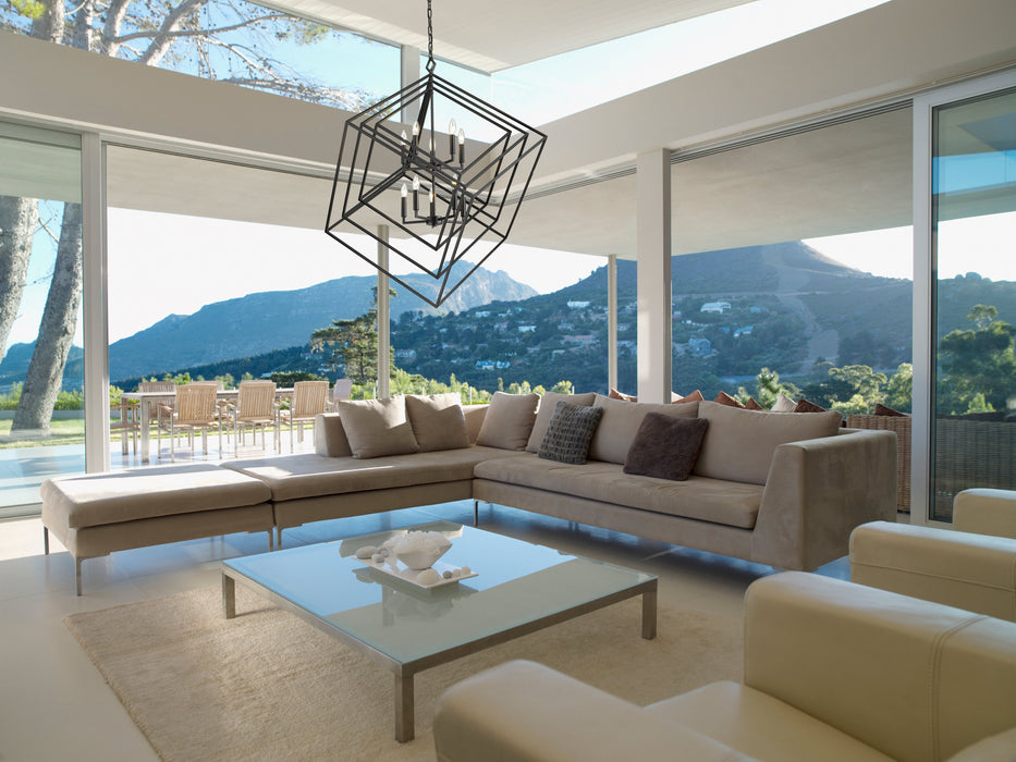 Chandelier Z-Lite 457-10MB Matte Black Euclid 10 Light Chandelier Z-Lite