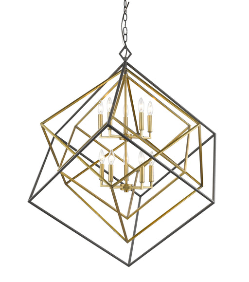 Chandelier Z-Lite 457-10OBR-BRZ Olde Brass + Bronze Euclid 10 Light Chandelier Z-Lite