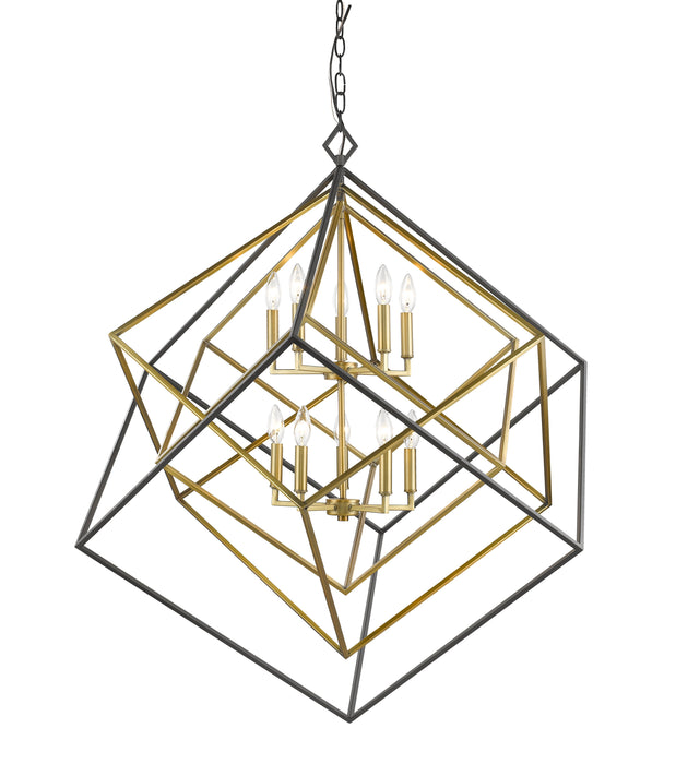 Chandelier Z-Lite 457-10OBR-BRZ Olde Brass + Bronze Euclid 10 Light Chandelier Z-Lite