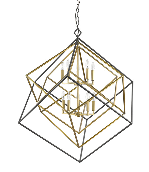 Chandelier Z-Lite 457-10OBR-BRZ Olde Brass + Bronze Euclid 10 Light Chandelier Z-Lite