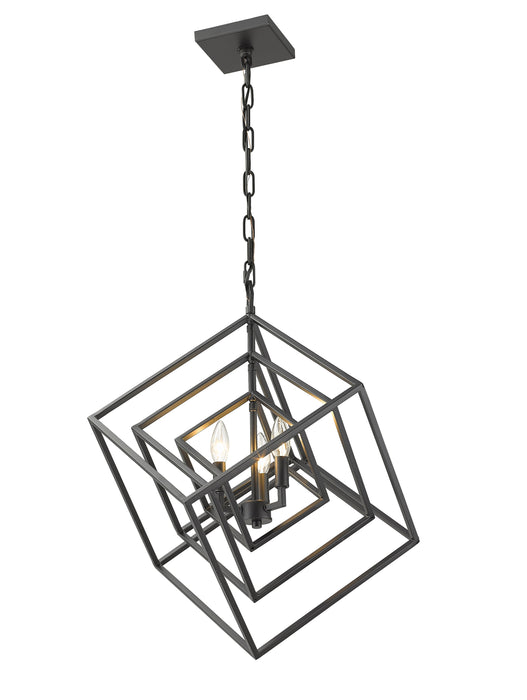 Chandelier Z-Lite 457-3MB Matte Black Euclid 3 Light Chandelier Z-Lite