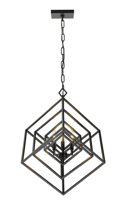 Chandelier Z-Lite 457-3MB Matte Black Euclid 3 Light Chandelier Z-Lite