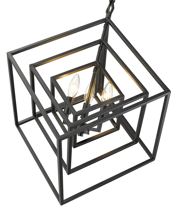Chandelier Z-Lite 457-3MB Matte Black Euclid 3 Light Chandelier Z-Lite