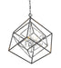 Chandelier Z-Lite 457-4CH-MB Chrome + Matte Black Euclid 4 Light Chandelier Z-Lite