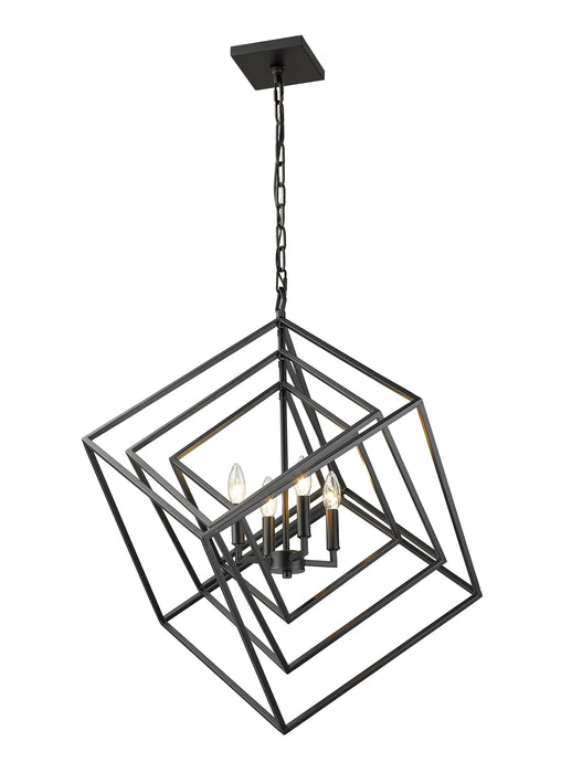 Chandelier Z-Lite 457-4MB Matte Black Euclid 4 Light Chandelier Z-Lite