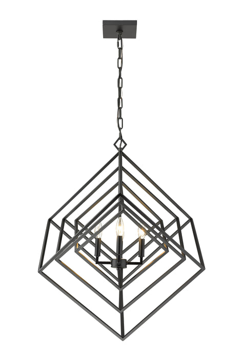 Chandelier Z-Lite 457-4MB Matte Black Euclid 4 Light Chandelier Z-Lite