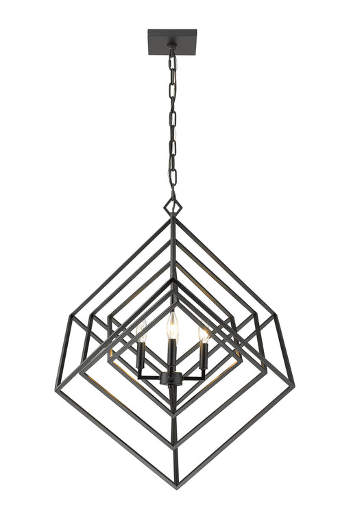 Chandelier Z-Lite 457-4MB Matte Black Euclid 4 Light Chandelier Z-Lite