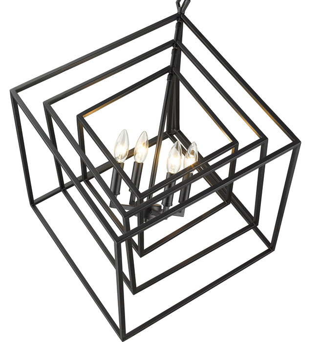 Chandelier Z-Lite 457-4MB Matte Black Euclid 4 Light Chandelier Z-Lite