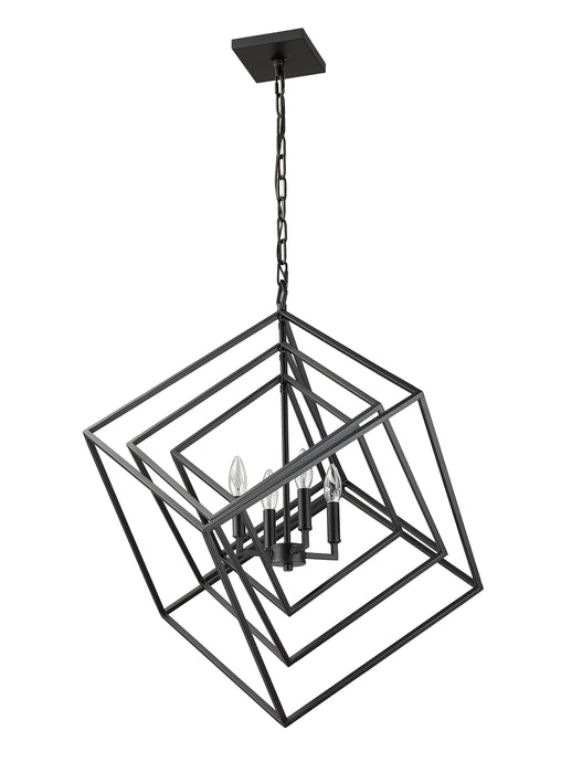 Chandelier Z-Lite 457-4MB Matte Black Euclid 4 Light Chandelier Z-Lite
