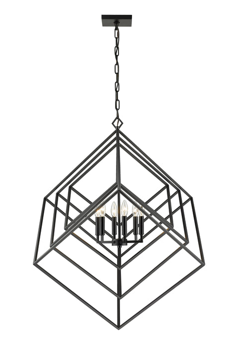 Chandelier Z-Lite 457-6MB Matte Black Euclid 6 Light Chandelier Z-Lite