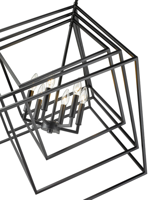 Chandelier Z-Lite 457-6MB Matte Black Euclid 6 Light Chandelier Z-Lite