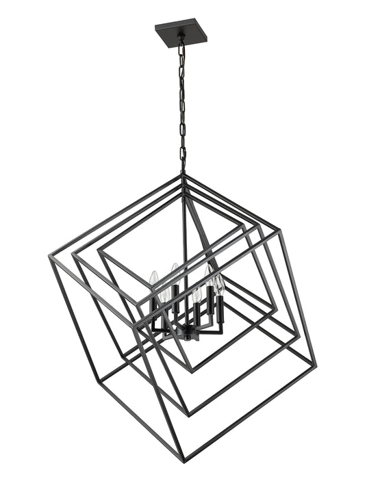 Chandelier Z-Lite 457-6MB Matte Black Euclid 6 Light Chandelier Z-Lite