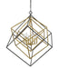 Chandelier Z-Lite 457-6OBR-BRZ Olde Brass + Bronze Euclid 6 Light Chandelier Z-Lite
