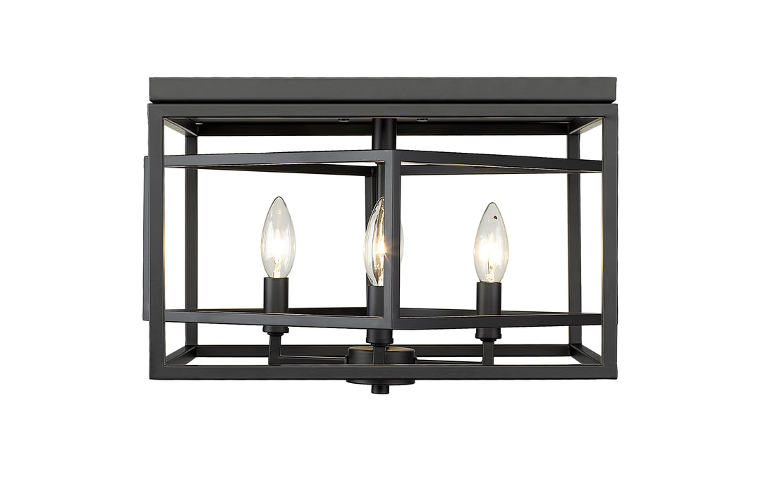 Flush Mount Z-Lite 457F-MB Matte Black Euclid 4 Light Flush Mount Z-Lite