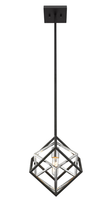 Pendant Z-Lite 457MP-CH-MB Chrome + Matte Black Euclid 1 Light Pendant Z-Lite