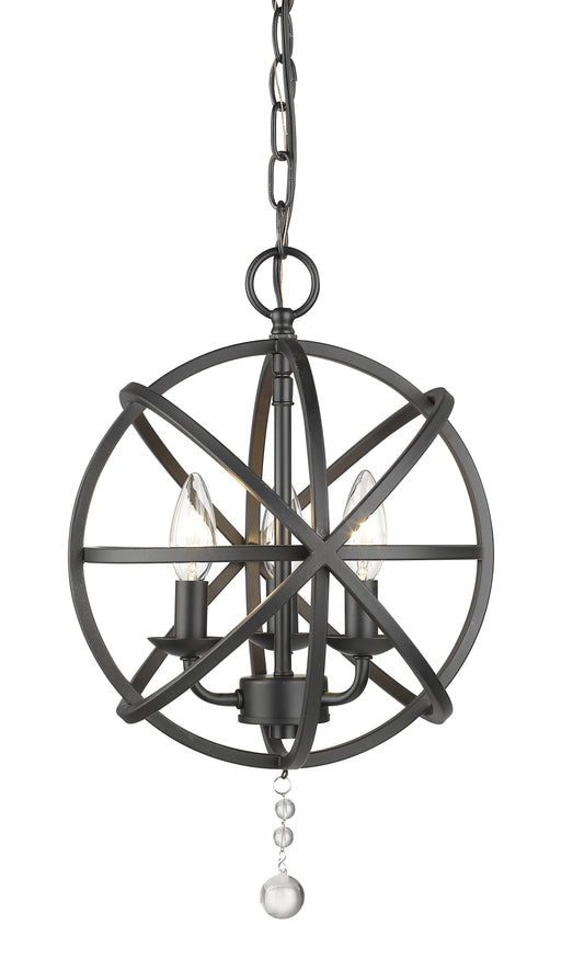 Chandelier Z-Lite 458-12MB Matte Black Tull 3 Light Chandelier Z-Lite