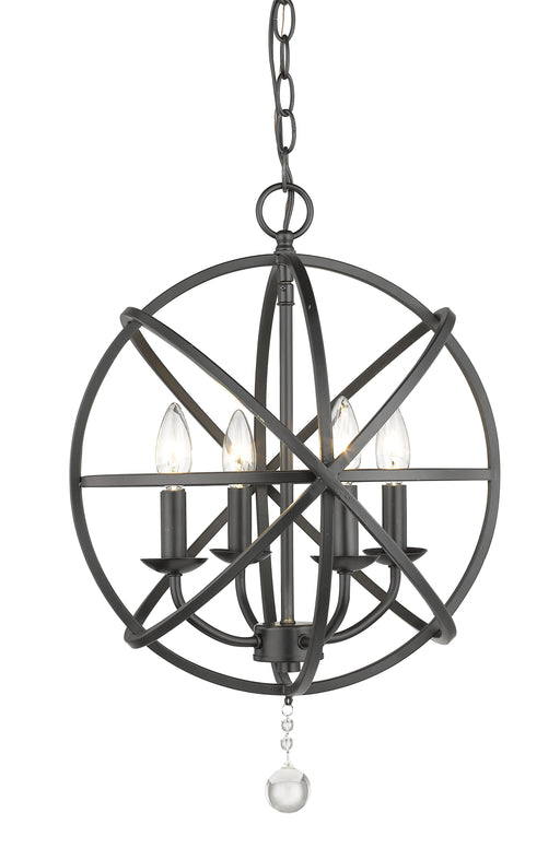 Chandelier Z-Lite 458-16MB Matte Black Tull 4 Light Chandelier Z-Lite