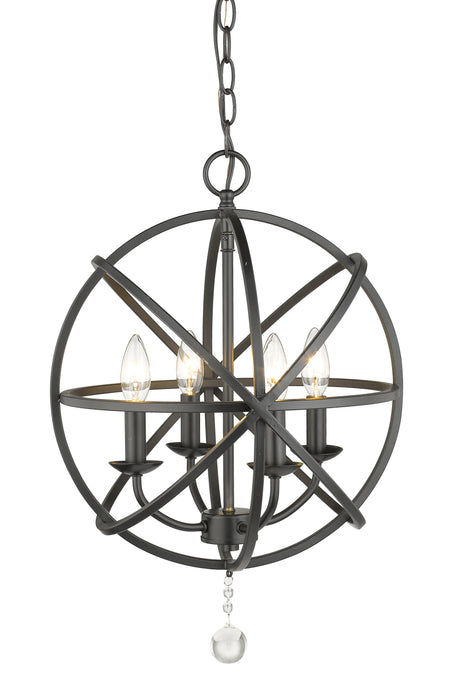 Chandelier Z-Lite 458-16MB Matte Black Tull 4 Light Chandelier Z-Lite