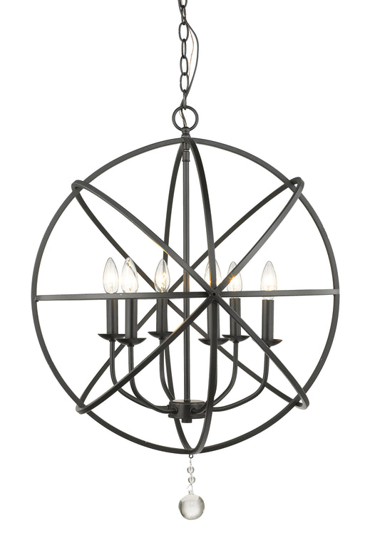 Chandelier Z-Lite 458-24MB Matte Black Tull 6 Light Chandelier Z-Lite