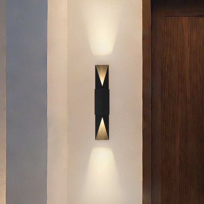 Exterior Wall Sconce Thesis 207734A Brera 30 inch 2 light Matte Black and Textured Black Exterior Wall Sconce THESIS